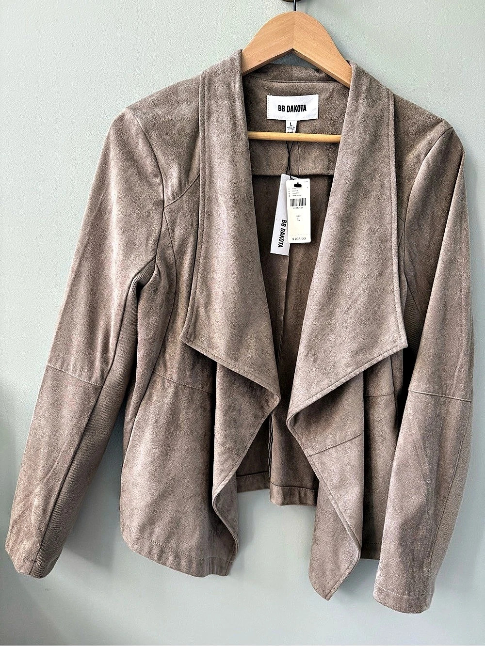 BB Dakota Wade Faux Suede Jacket Brown Large